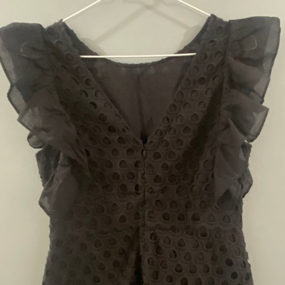 Pam & Gela Black Eyelet Dress With Ruffle Sleeve 4 - Picture 8 of 10